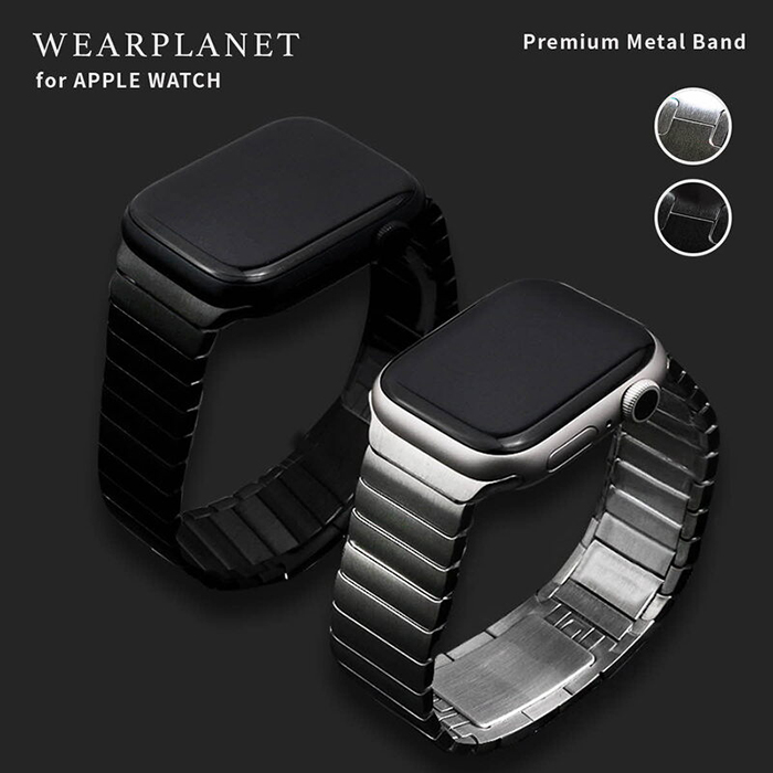 【14%OFF】高品質なサージカルステンレス素材を使用した、バックル一体型のApple Watch専用バンド WEARPLANET プレミアムメタルバンド for Apple Watch