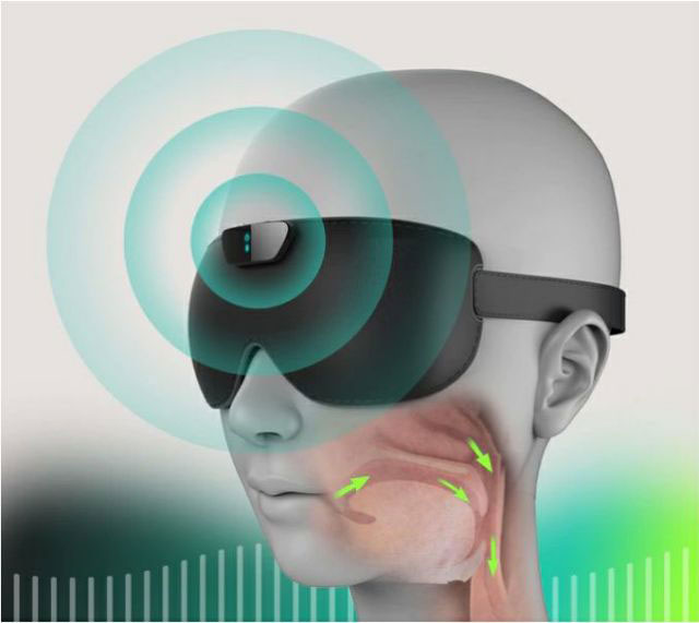 アイマスクをつけるだけ! 骨伝導と音認識で発生したいびきを識別して