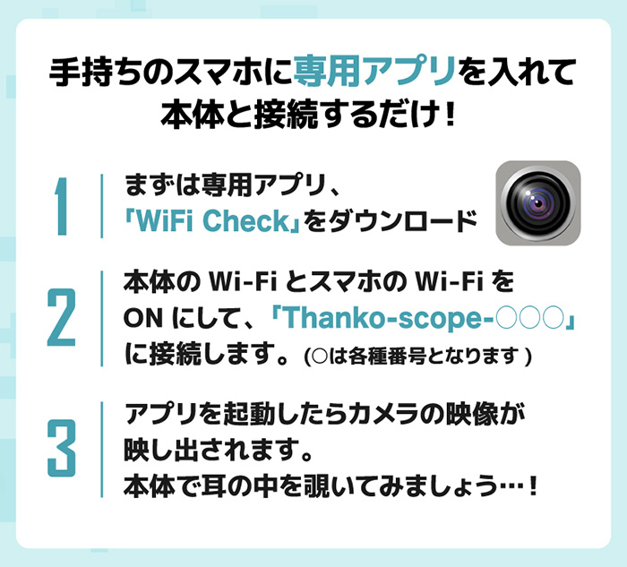 スマホで見ながら耳かき吸引できる! サンコー ごっそり爽快!スマホで視ながら耳かき掃除機 ｜アスキーストア