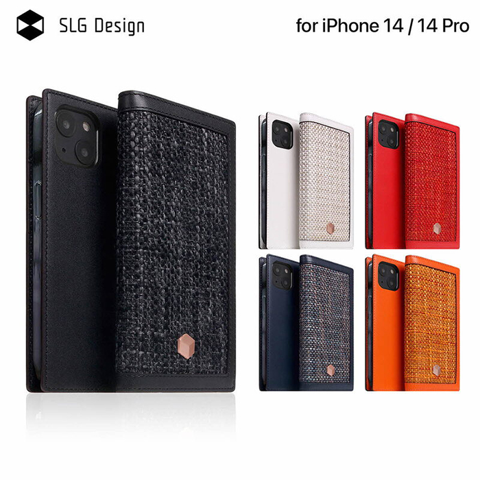 SLG Design Edition Calf Skin Leather Diary for iPhone 14 オレンジ 