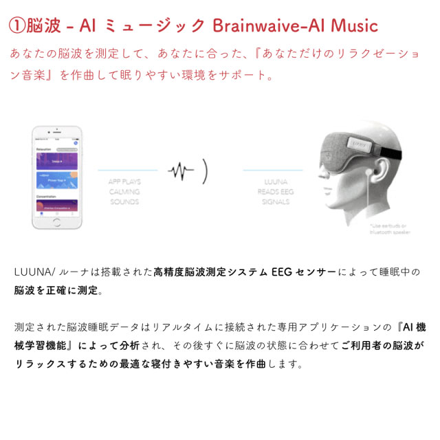 良い睡眠を総合的にサポートするヘルステックウェアラブル快眠アイ