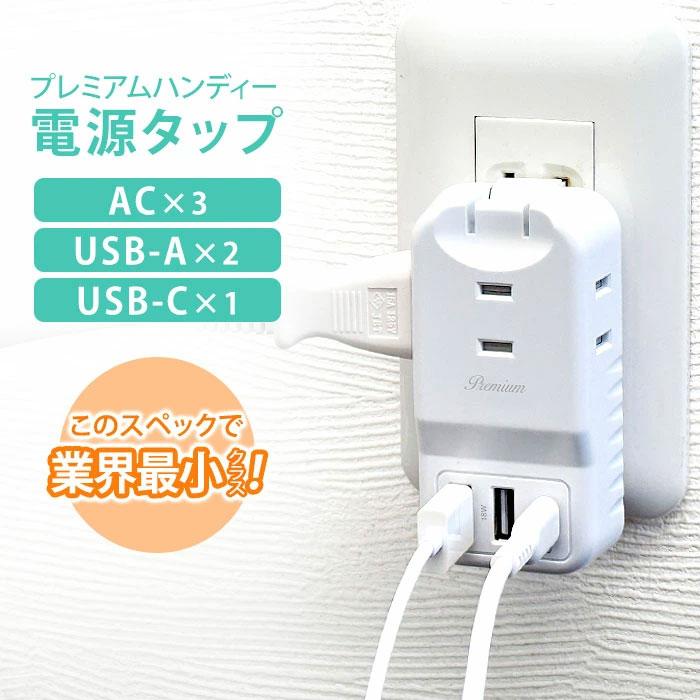 テレワークや旅行、出張時に便利! PD30W対応 USB+AC プレミアム