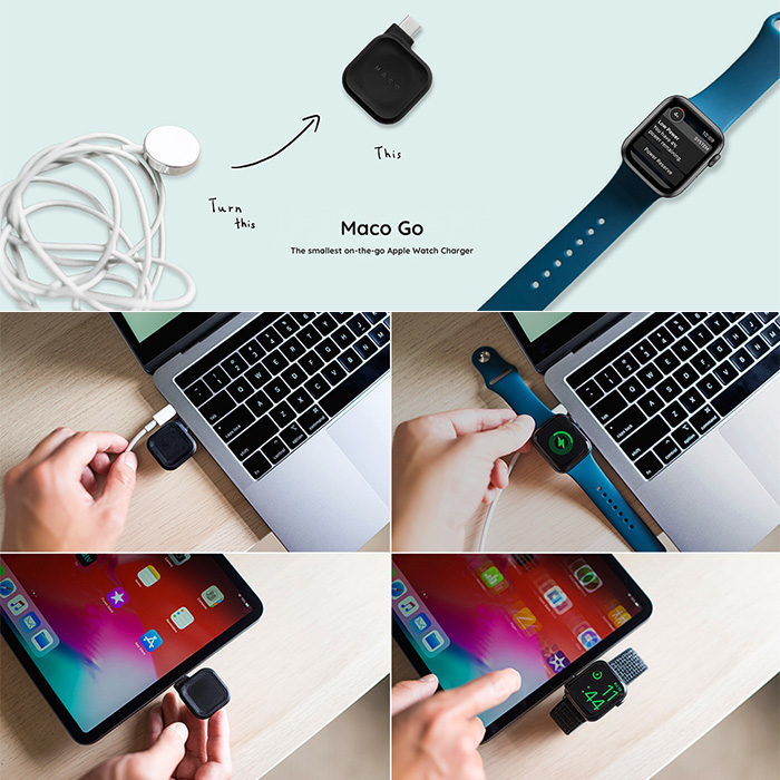 USB-CポートからいつでもどこでもApple Watchを充電! Maco Go USB-C Apple Watch 磁気充電ドック