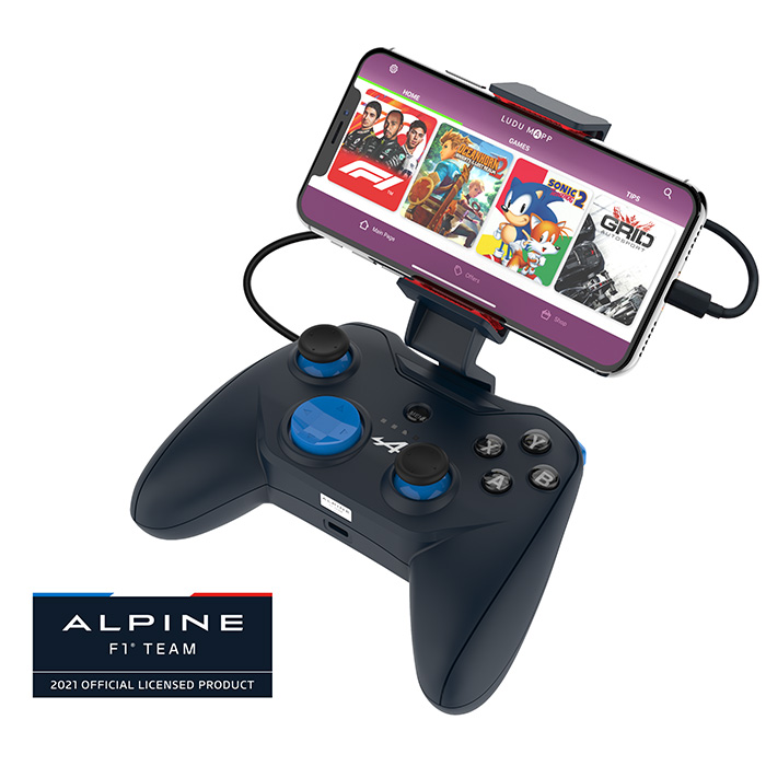 F1チーム「ALPINE」とコラボした限定カラーモデル! ドローン操作やゲームで使えるLightning接続の有線型コントローラー「RR1850RA-ALPINE Game Controller」