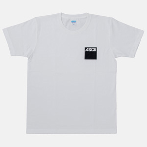 【50%OFF】しっかりタフな生地の型崩れしにくい ASCIIロゴ Tシャツ WHITE