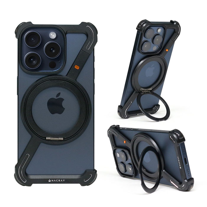 【7月下旬】360°回転するMagSafe対応リングスタンドを搭載したiPhoneケース! 360 RingStand (リングスタンド)ケース ブラック